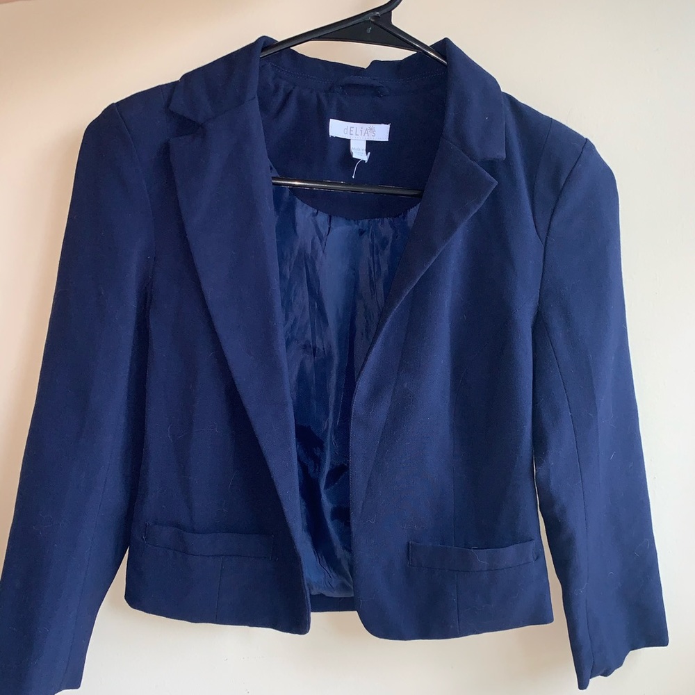 Blue quarter sleeve blazer